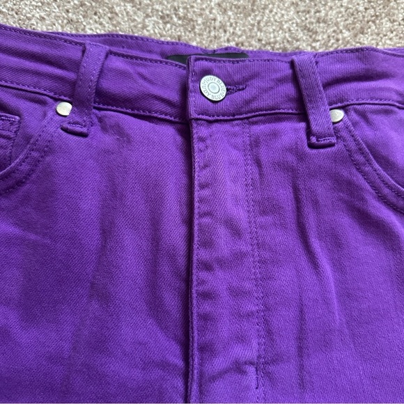 Judy Blue Violet Hi-Rise Tummy Control Purple Denim Shorts Womens Size XL Summer - Picture 5 of 16